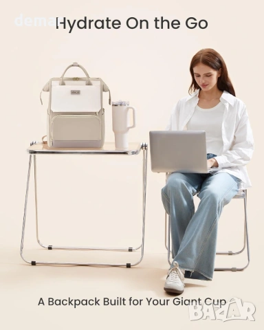 Раница LOVEVOOK за жени, за 15,6 инчов лаптоп с джоб за голяма чаша, снимка 8 - Раници - 54027938