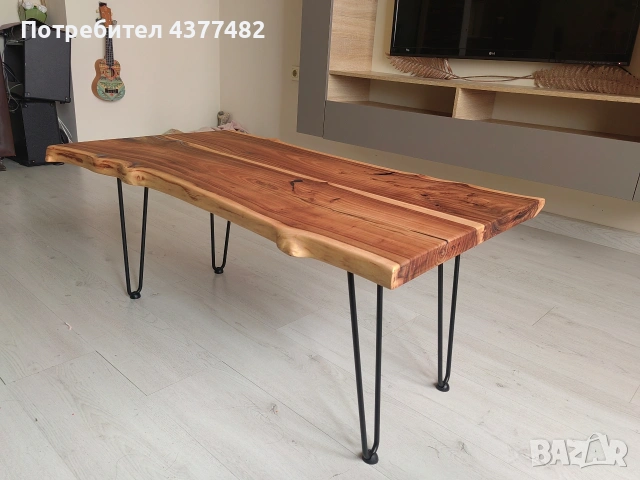 🛋️ Холна маса от масивно дърво и епоксидна смола , снимка 3 - Маси - 53879927