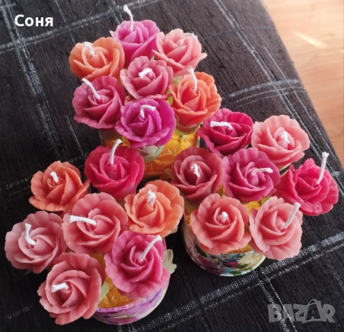 Букетчета от седем рози восъчни, ароматни, снимка 7 - Подаръци за жени - 53657724