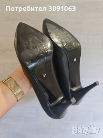 Дамски елегантни черни обувки , снимка 4 - Дамски обувки на ток - 45116757