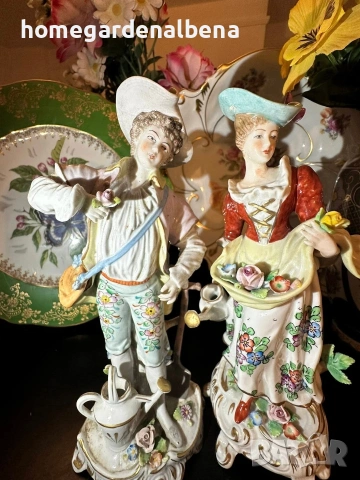Антикварни Фигури Sitzendorf Germany | „В цветната градина“ | Circa 1927, снимка 14 - Колекции - 54212259