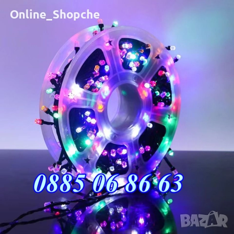 Коледни лампички 20 метра на макара, бяла светлина, водоустойчиви, снимка 3 - Декорация за дома - 52428494