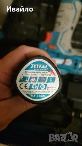 Акумулаторен винтоверт TOTAL, 12 V, 1 x 1.5 Ah, 20 Nm, снимка 3 - Винтоверти - 51097592