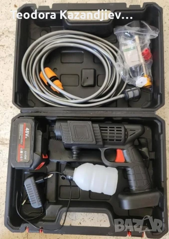 Акумулаторна Водоструйка 22 Бара, 1бр Батерия 48V 8Ah, Зарядно и Аксесоари в куфар - ПРОМОЦИЯ !!!, снимка 2 - Парочистачки и Водоструйки - 51173879