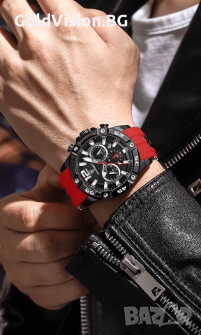Мъжки часовник POEDAGAR 912 – RED + ПОДАРЪК, снимка 3 - Мъжки - 53139101