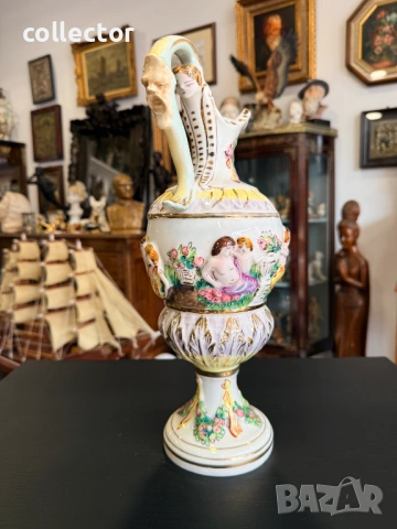 Кана от италиански порцелан Capodimonte. №7882, снимка 7 - Антикварни и старинни предмети - 53498763