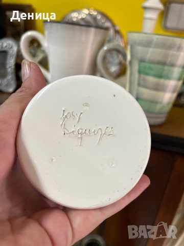 Авторски керамични чаши-тип Мъг Ръчно изработени и декорирани  Цвете и зелена чаша Вместимост-300/35, снимка 7 - Чаши - 52556505