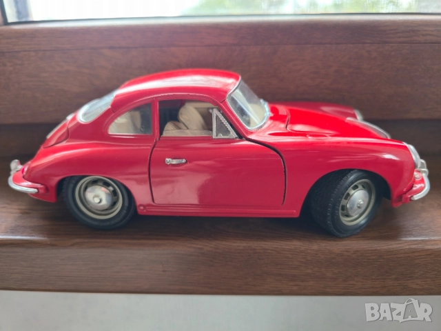 BBURAGO метална колекционерска количка PORSCHE 356B COUPE 1961г. 1:18, снимка 7 - Коли, камиони, мотори, писти - 51993902
