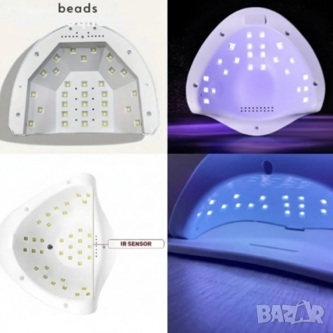 Професионална UV/LED лампа POLYUV 110W – За всички гел лакове, авто сензор, таймери и режим на ниска, снимка 4 - Друга електроника - 52778769