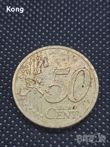 2002 г. Италианска монета от 50 евроцента  рядка колекционерска монета Евро Италия Euro, снимка 4 - Нумизматика и бонистика - 53317054