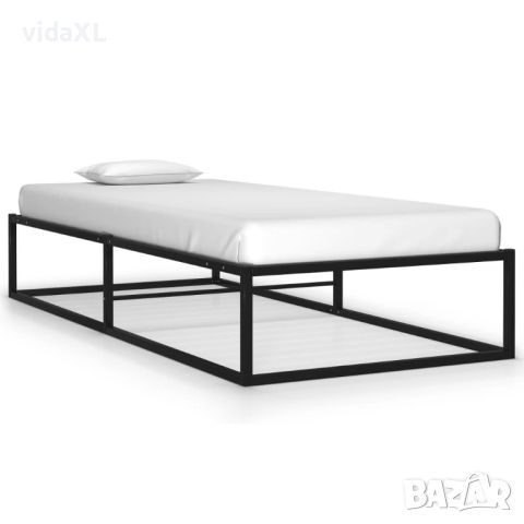 vidaXL Рамка за легло, черна, метал, 90x200 см(SKU:324967, снимка 1 - Спални и легла - 46023509