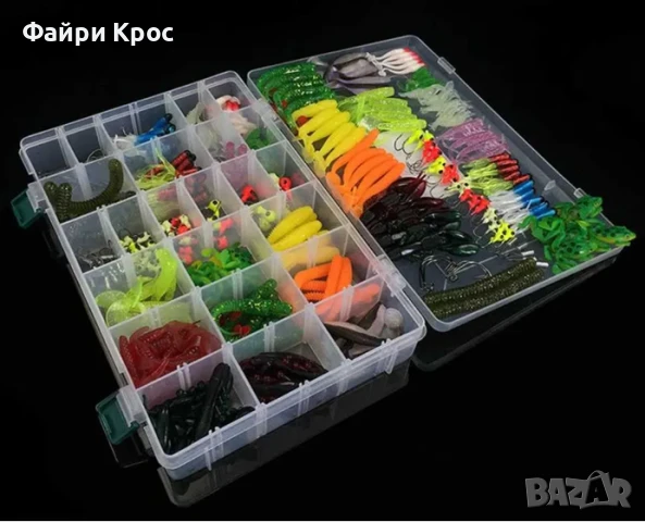 Комплект за риболов - 301 части,рибарски такъми риболовен куфар с примамки блесна воблер червеи