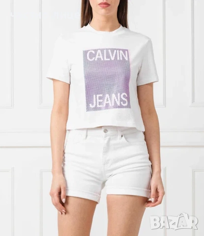 Оригинална и НОВА дамска тениска Calvin Klein Jeans, снимка 2 - Тениски - 54229995