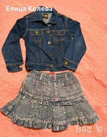 Дънково яке и дънкова пола за момиче 5-6 г