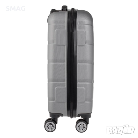 Куфар за ръчен багаж 33л, сив метален_1245724, снимка 4 - Куфари - 52188468