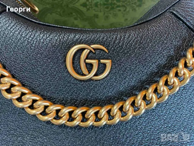 Чантa Гучи Оригинална Две Дръжки GG Лого Aphrodite Черна Кожа Gucci, снимка 5 - Чанти - 46920272