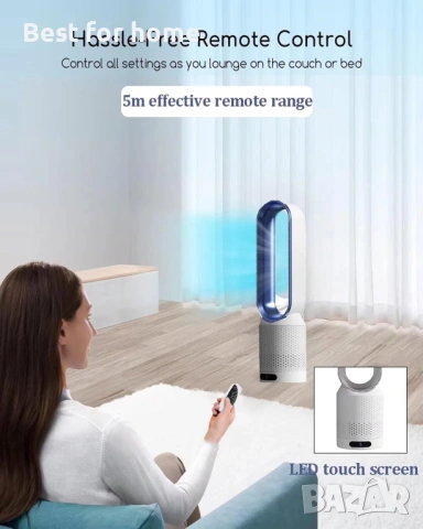 2 в 1 пречиствател на въздух, вентилатор за кула без лопатки, вентилатор за кула , снимка 8 - Вентилатори - 53726363