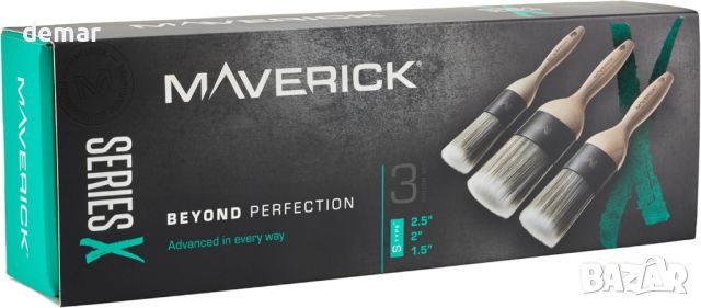  Maverick Четки за рисуване 190 Series права нарязана овална глава Memex с FSC дърво 1,5", 2", 2,5", снимка 2 - Други - 46810192