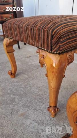 Кресло винтидж с табуретка, снимка 11 - Дивани и мека мебел - 53720651