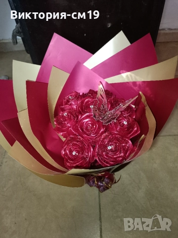 Ръчно изработени Букети , снимка 3 - Изкуствени цветя - 51525829