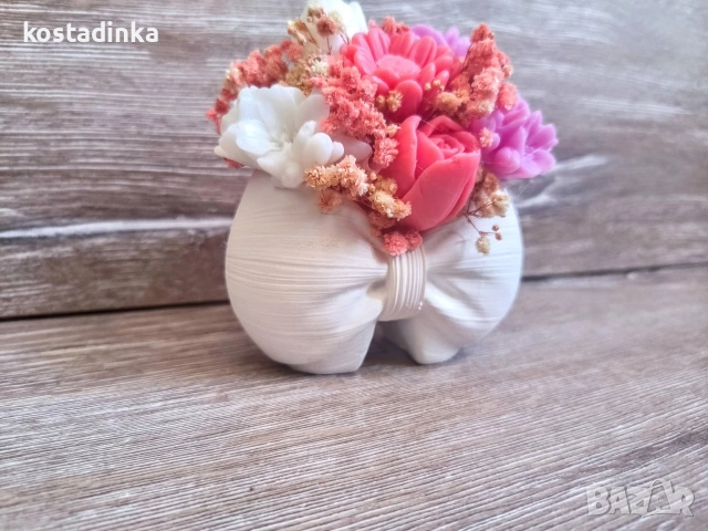 Сапунен букет "Панделка", снимка 3 - Подаръци за жени - 53153043