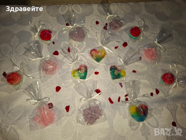 Бюджетни глицеринови сапунчета с хипоалергенни етер масла,микс цветя и сърца, снимка 15 - Декорация за дома - 53408902