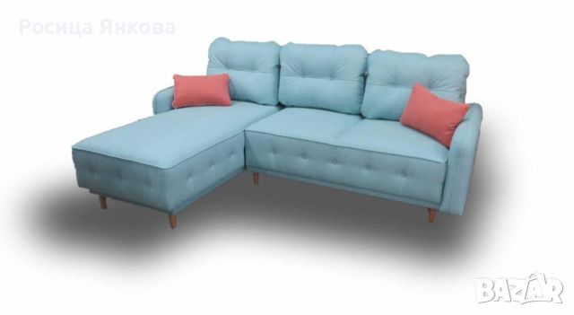 Ъглов разтегателен диван, 2 ракли, снимка 2 - Дивани и мека мебел - 46465582
