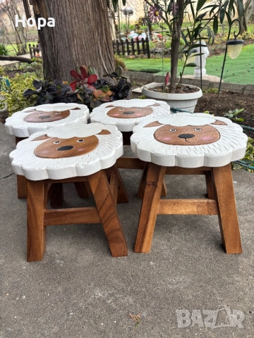 Столче / Табуретка от масивно тиково дърво