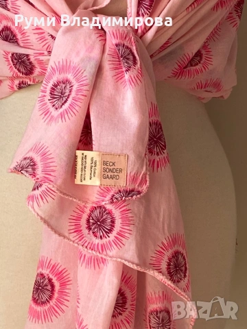 Розов шал Beck Sondergaard пт 100 % памук, снимка 4 - Шалове - 53895838