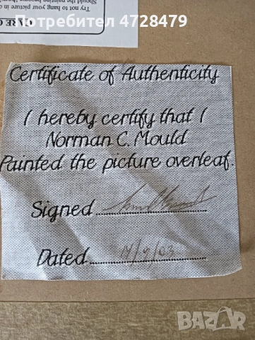 Картина с подпис и сертификат от художника, снимка 5 - Картини - 53837187