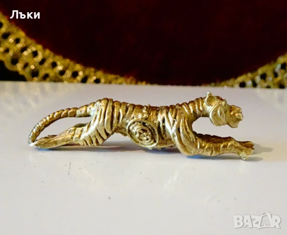 Бронзов медальон,фигура Тигър. , снимка 2 - Колиета, медальони, синджири - 50594508