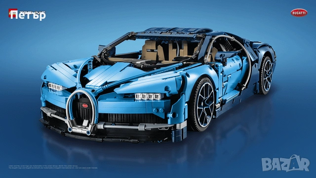Нов Bugatti Chiron Lego 1:8 3599pcs., снимка 16 - Колекции - 53524846