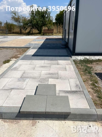 Градинска тротоарна плоча 40x40x5см, цвят: сив