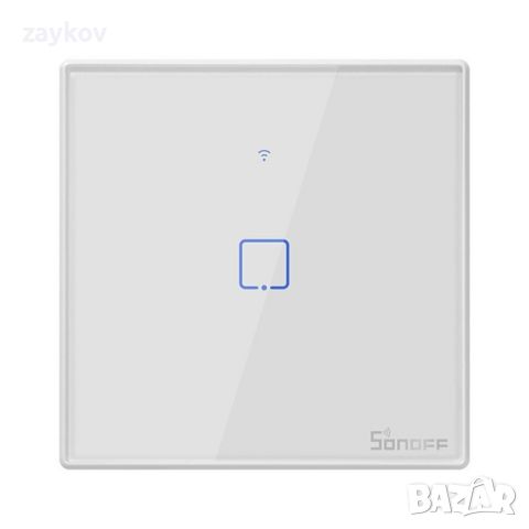 SONOFF T2EU1C-TX Смарт превключвател за осветление Стъклен панел Бял 1 бутон