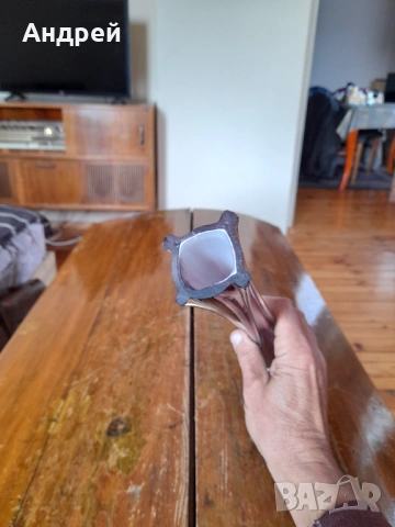 Стара стъклена ваза #19, снимка 4 - Вази - 53243140