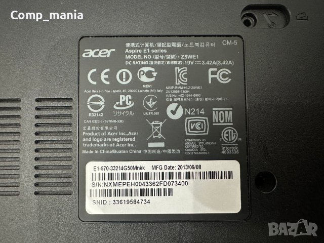 Лаптоп Acer Aspire E1-570 цяла за части , снимка 9 - Части за лаптопи - 44960088