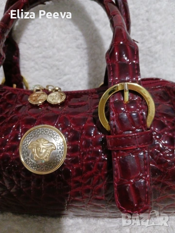 Чанта в цвят бордо, снимка 9 - Чанти - 53480081