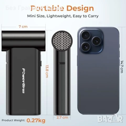 Нов Електрически Въздушен Почистващ Уред 4 Скорости, USB-C Зареждане, снимка 7 - Друга електроника - 50746187