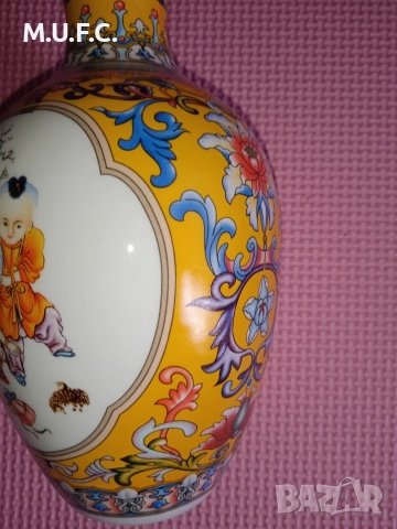 Винтидж Ръчно рисувана Китайска ваза., снимка 5 - Антикварни и старинни предмети - 52591619