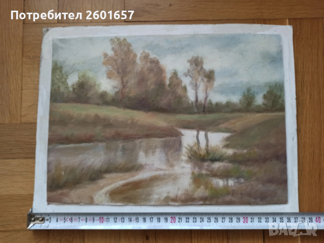 проф. Димитър Тасев, красив пейзаж 1965 г., снимка 2 - Картини - 53697932
