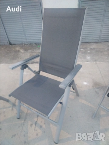 Комплект 3 броя луминиеви сгъваем стол-шезлонг с подлакътници за плаж, басейн, градина, вила, пикник, снимка 8 - Градински мебели, декорация  - 53823260