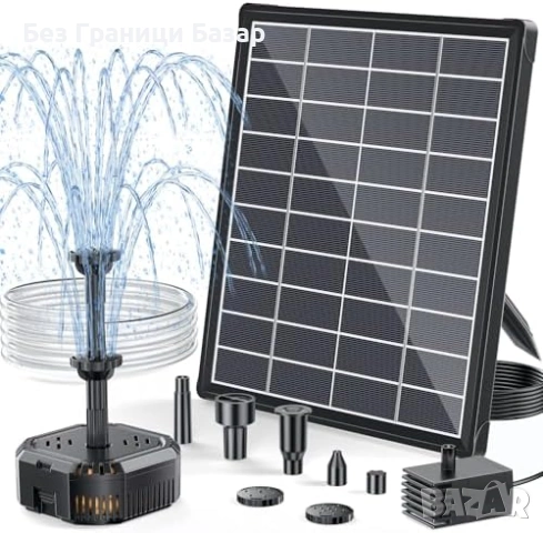 Нов Соларен фонтан с филтрация за птичa баня, аквариум, мини езеро дом