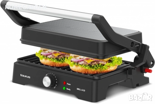 Контактен грил Taurus Grill&Co, 1500W, с плаващ капак и регулируем термостат, снимка 10 - Скари - 53588585