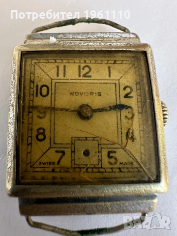 Swiss made/ Часовник Novoris, бял корпус, швейцарски механизъм, 30-та година.