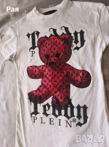 Филип Плейн Рокля тип тениска Teddy Plein с кристална украса, снимка 15 - Рокли - 50892754