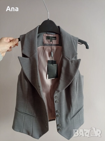 Сиво сако Next без ръкав, снимка 2 - Сака - 52959306