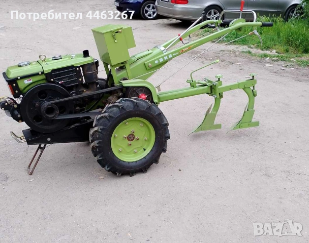 Мотоблок дизел 10 к.с. + фреза + окопавач + плуг – като нов