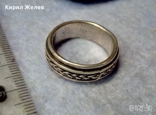ДИЗАЙНЕРСКИ ДВУКОМПОНЕНТЕН ВЪРТЯЩ Се СРЕБЪРЕН ПРЪСТЕН СРЕБРО 925 СТИЛНО ОРНАМЕНТИРАН Тип ХАЛКА 34460, снимка 3 - Пръстени - 50023851