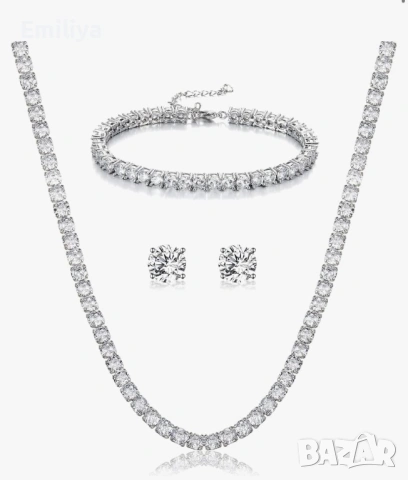 Елегантен тенис комплект бижута с Cubic Zirconia