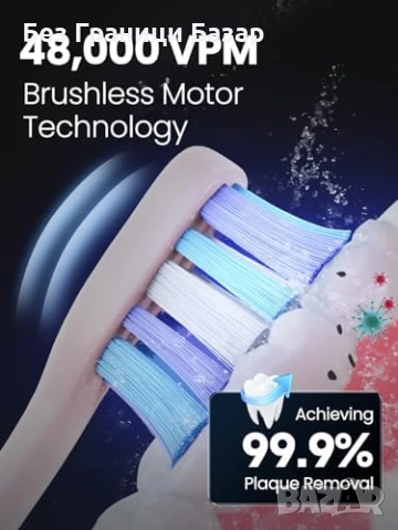 Нова Sonic електрическа четка за зъби 48k VPM, 180 дни батерия, 5 режима, снимка 5 - Други - 51770466